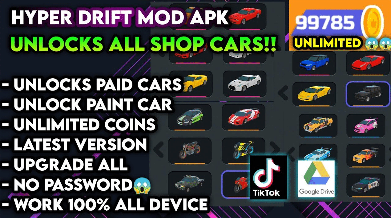 Download Hyper Drift Mod Apk v1.21 Unlock All Cars 2023